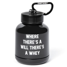 ONMYWHEY Double Scoop (180cc) Protein and Supplement Keychain Funnel, Where There's A Will There's A Whey