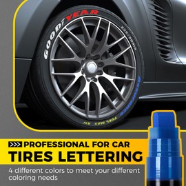 SELEAD Jumbo Tire Marker White Red Yellow Blue - 8 Pack 15mm Wide Tip Paint Pens for Car Tires Lettering, Large Capacity Premium Ink Waterproof Colored Permanent Markers