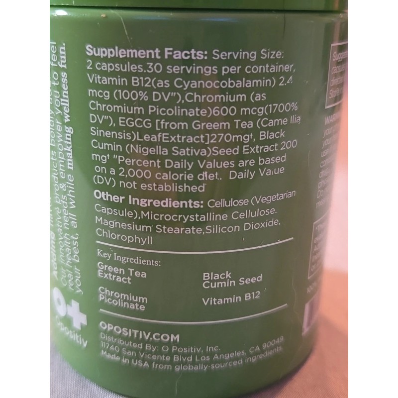 Opositiv MOTO Metabolism Boosting Capsule Energy Curb Cravings 60 Vegan