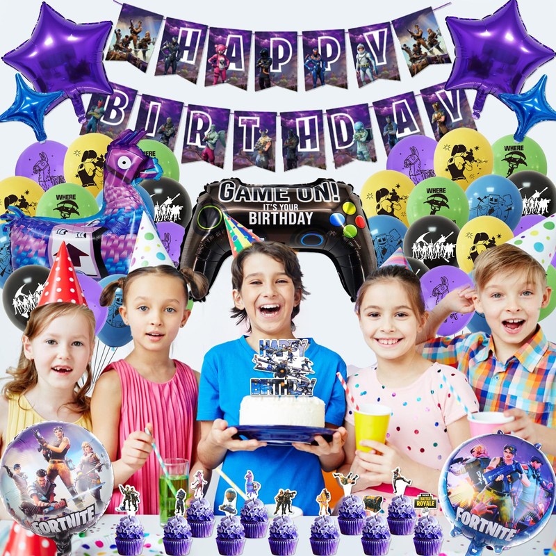 42Pcs Video Game Birthday Decorations, Video Game Themed Balloons for