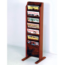 Wooden Mallet Cascade Free Standing 7 Pocket Magazine Rack, Black