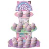 NF ORANGE 3-Tier CartoonHouse Cupcake Stand,Pink Cat Birthday Dessert Stand