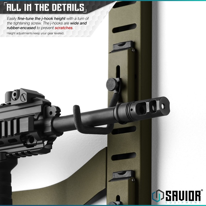 Savior Equipment Horizontal Steel Wall Mount Firearm Rifle Display Rack,