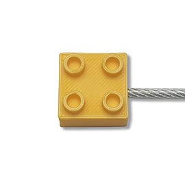 LeTOMA - 2 x yellow covers in colourful building block design for rope holder photo ropes - 2 x yellow caps for the left and right side of the photo rope