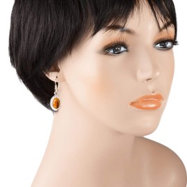 Sterling Silver and Baltic Honey Amber Earrings "Cecilie", Baltic Amber, Baltic amber