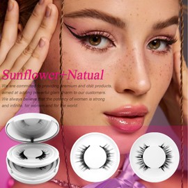 Ginani Magnetic Eyelashes with Applicator, Magnetic Eyelashes Without Eyeliner，Reusable Glue-Free Natural Look Eyelashes Kit Easy to Wear and Remove