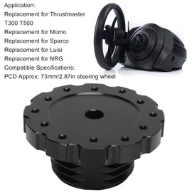 Steering Wheel Adapter, Car Steering Wheel Hub, Precise Replacement for T300 T500 PCD, 73 mm Steering Wheel Adapter Plate, Steering Wheel Hub Adapter Kit, Black