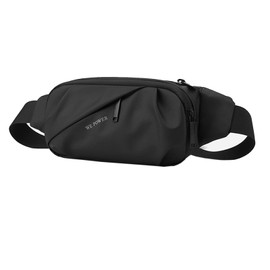 Waterproof Fanny Pack for Men & Women, Travel Fanny Pack Cross Body Sling Bag Crossbody Belt Bag Chest Anti Theft Waist Pack Purse Small for Outdoor, Cycling, Hiking, Running, Phone Holder-Black