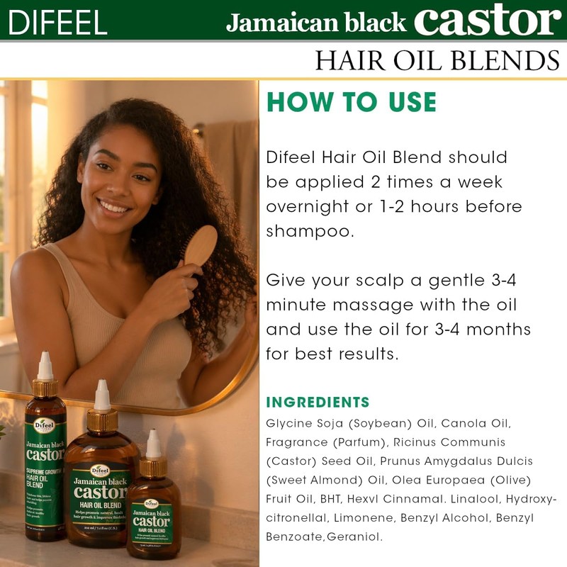 Difeel Superior Growth Jamaican Black Castor Premium Hair Oil 2.5