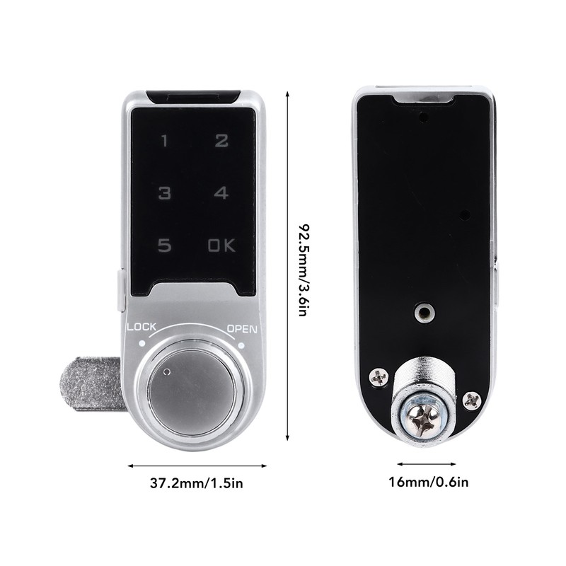 Touch Digital Password Keypad Cabinet Lock 30mm Silver Electronic Anti