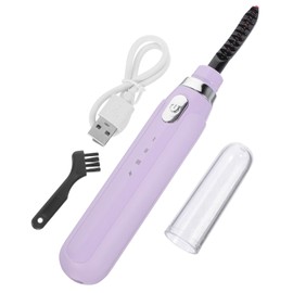 IWOWHERO 3-Setting Electric Eyelash Curler Type-C Heated Lash Perm Tool Portable Heated Lash Curler Non-Slip Handle Purple