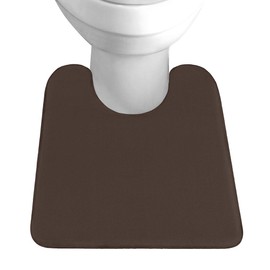 Gorilla Grip Thick Memory Foam Bathroom Rug for Toilet Base, Soft Absorbent Velvet Topside Floor Mats, U-Shape Contour Mat, Machine Wash, Cushioned Luxury Rugs for Bath Room, 22.5x19.5, Black