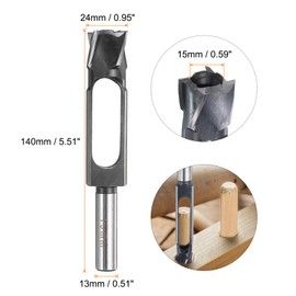 HARFINGTON Wood Tenon Dowel Plug Cutter 15mm Metric Tenon Dowel Cutting Tools Drill Bit High Speed Steel Wood Plug Dowel Cutter with Round Shank for Woodworking Furniture Making