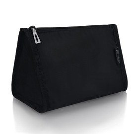 Aosbos Premium Small Makeup Bag, Compact Cosmetic Pouch, Travel-Size Make UP Case for Women, Black