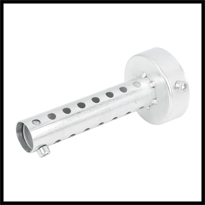 Hihaha 60mm Universal Motorcycle Exhaust Muffler Replacement Silver Tone Durable