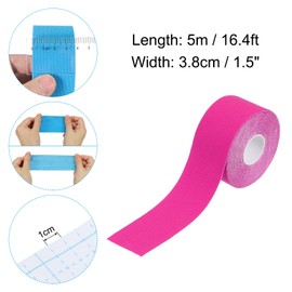 PATIKIL 16.4ft x 1.5 Inch Aerial Hoop Tape, Athletic Tape Adhesive Non-Slip Grip Tape Yoga Rig Sports Tape for Wrapping Exercises Gymnastics, Rose Red