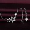 Yumilok Women Ladies Girls 925 Sterling Silver Three Star Pendant