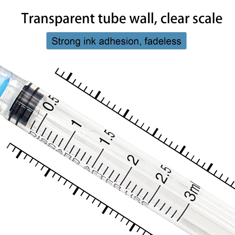 Careach 30 Packs 3mL Syringe with Needles 23 Gauge 1inch,