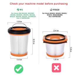Replacement Filter Compatible with Shark ION W1 S87 WV200 WV201 WV205 WV220 WV221 WV250 WV251 UV200CCO Cordless Handheld Vacuum,Part # XHFWV200 (8 Pack)