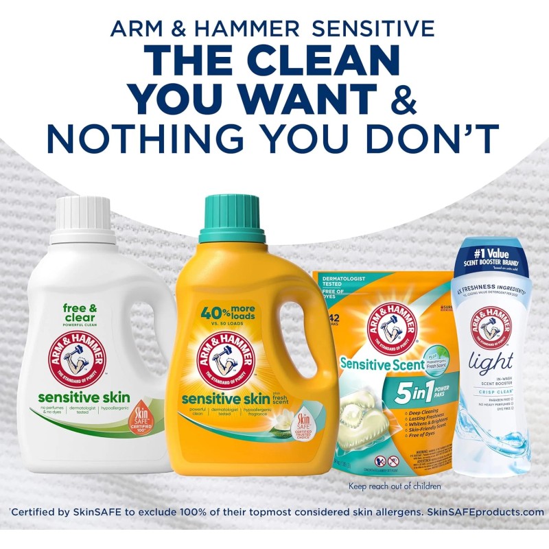 Arm & Hammer Sensitive Skin Free & Clear, 105 Loads