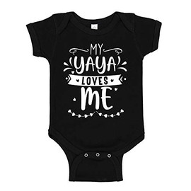 My Yaya Loves Me Baby Bodysuit Infant One Piece 6 mo Black