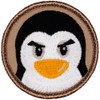 Angry Penguin Patrol Patch - 2" Diameter Round Embroidered Patch