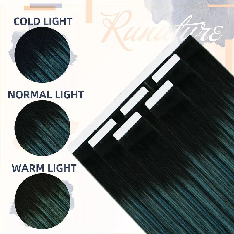 Runature Extensiones De Cabello 100% Naturales Negro A 18in 50gramos