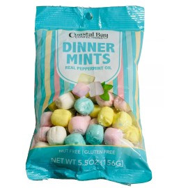 Coastal Bay Real Peppermints Dinner Mints Nut Free/Gluten Free:5.5oz/156