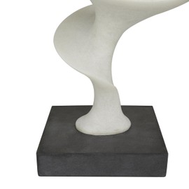 Deco 79 Polystone Abstract Decorative Sculpture Home Decor Statue with Black Base, Accent Figurine 10" x 9" x 28", White