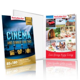 Red Letter Days Cinema and Dinner for Two Gift Experience Box - Choose from 85 cinemas and 180 restaurants across the UK