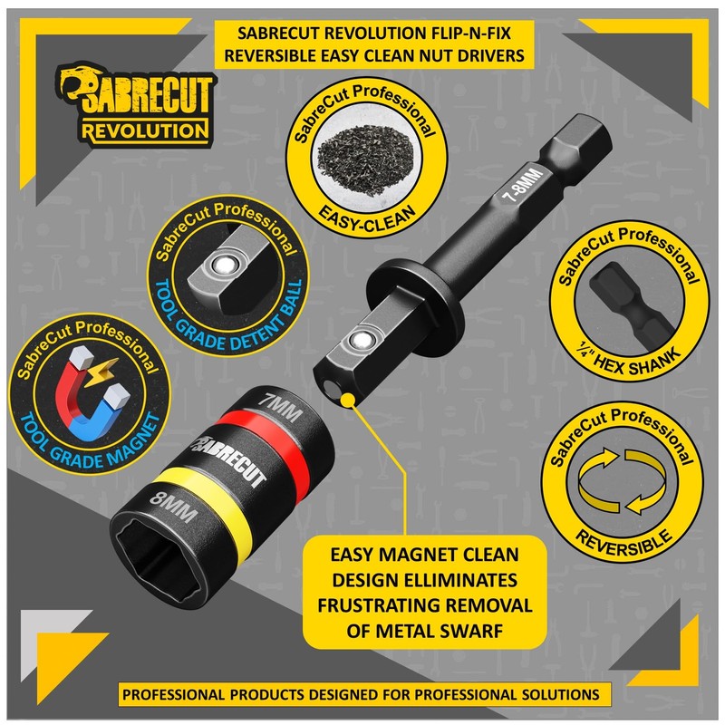 3 x SabreCut SCDINK1 Dual Size Magnetic Reversable 2-in-1 Easy