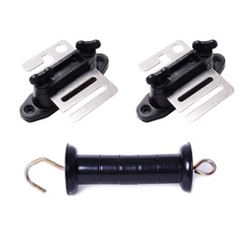 KuGuo Electric Fence Gate Handle and Plastic Corner Clamp Insulator and Gate-Latch Metal Bracket Tape Insulator Set-DS