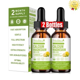 Mulittea Calcium Magnesium Zinc Drops 60ml High Absorption for Heart & Bone Health