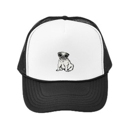 CafePress The Pug Snapback Trucker Hat Black/White