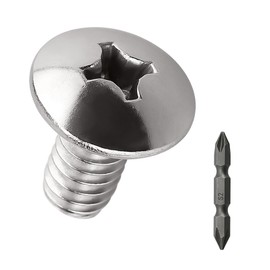 #4-40 x 1/4" Truss Head Machine Screws (200 pcs), 18-8 (304) Stainless Steel, Phillips Drive Truss Head Machine Screws, Bright Finish, Fayeploo (with Phillips Driver Bit)