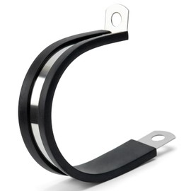 Sieqioor 12 Pack 2 Inch Cable Clamp, 304 Stainless Steel Cable Clamps, Rubber Cushioned Insulated Clamp, Tube Holder for Tube, Hose Clamp, Pipe Clamp, Pipe or Wire Cord Installation