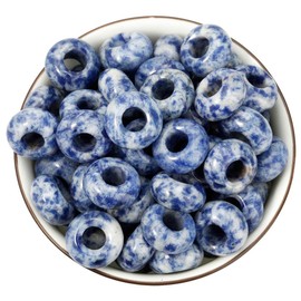 Nupuyai Pack of 20 Dread Beads for Threading Large Hole Balls Spacer Beads Jewellery DIY Crafts 6 mm