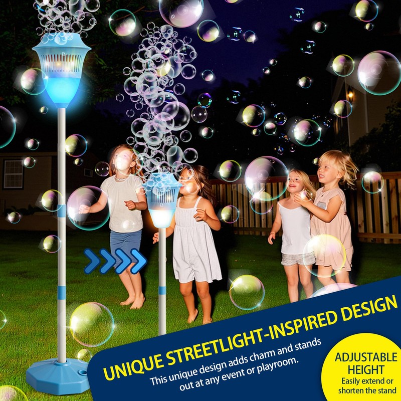 ROHSCE Automatic Bubble Machine with LED Lights & Music, Tall