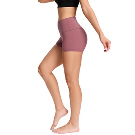 LXNMGO Pantalones cortos de yoga de cintura alta para mujer de 2"/7" con entrepierna de control de abdomen, para correr, motociclista, voleibol, con bolsillos laterales, 2" Smoky Pink, S