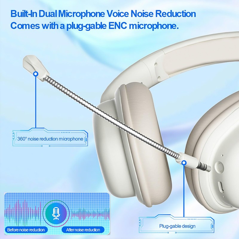 Wireless Gaming Headset, 3.5 mm Foldable via Ear Bluetooth Headphones