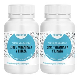 Zinc Duo Pack, Cápsulas 500 mg, 60 por Frasco (120 Cápsulas Totales)                                                                                  