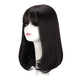 OneHorse Wig, Semi-Long, Long Curl, Fluffy, Natural, Small Face, Medical Ladies, Imechan, With Net (Black)