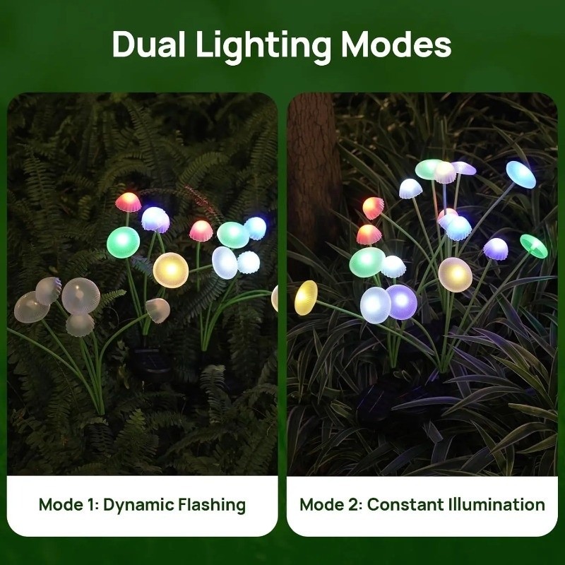 Solar Mushroom Garden Light for Outdoor Decoration – Single LED