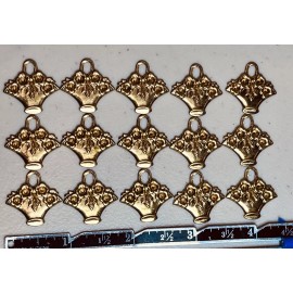 Unbranded 15 PCS Raw Brass Bridal Floral Brass Charm Pendant 23mm Jewelry Crafts Findings