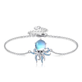 VENACOLY Octopus Moonstone Bracelet Sterling Silver Ocean Animal Mother's Day Jewellery for Women Mum Girls
