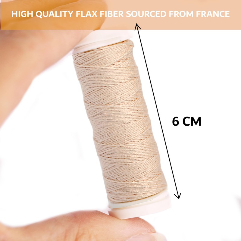 Linen Thread 70m Fine Unwaxed Natural 2 ply Spool 100%