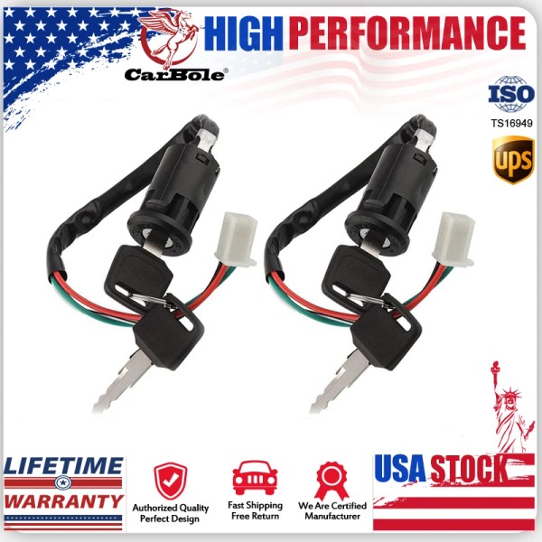 CarBole Set of 2 Ignition Switch Key for Chinese Quad