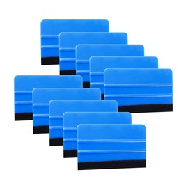 JNNJ Plastic Squeegee with Felt Edge, Universal Felt Squeegee for Vinyl, High-Quality Film Squeegee for Bonding Film, Wall Sticker, Window Film, Pack of 10 (Blue)