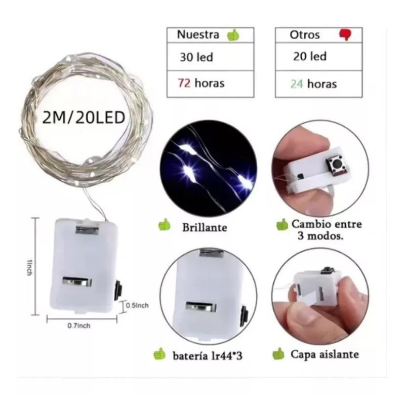 RUBEN ARMANDO Luces De Hadas Con Pilas Luces De Cadena