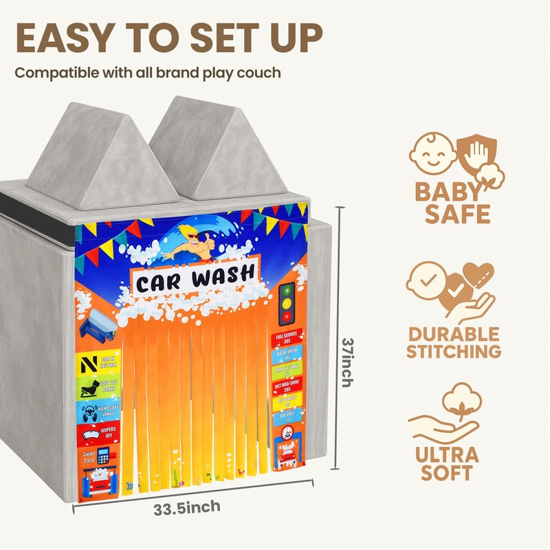 HAJOROM Play Panel for Kids Play Couch Childrens Car Wash